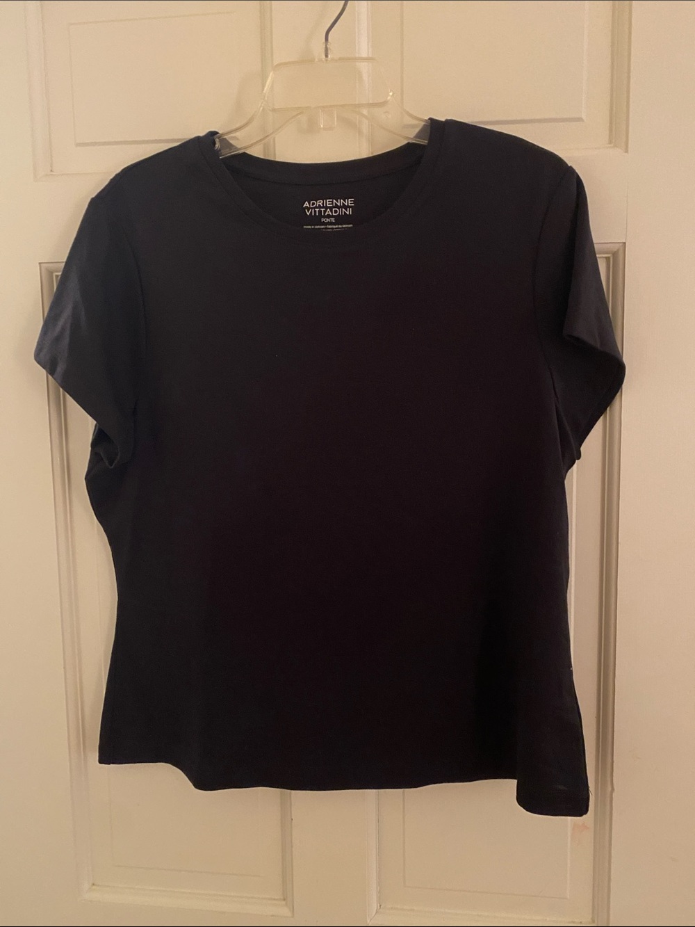 Adrienne Vittadini Black Short Sleeve Crew Neck Tee